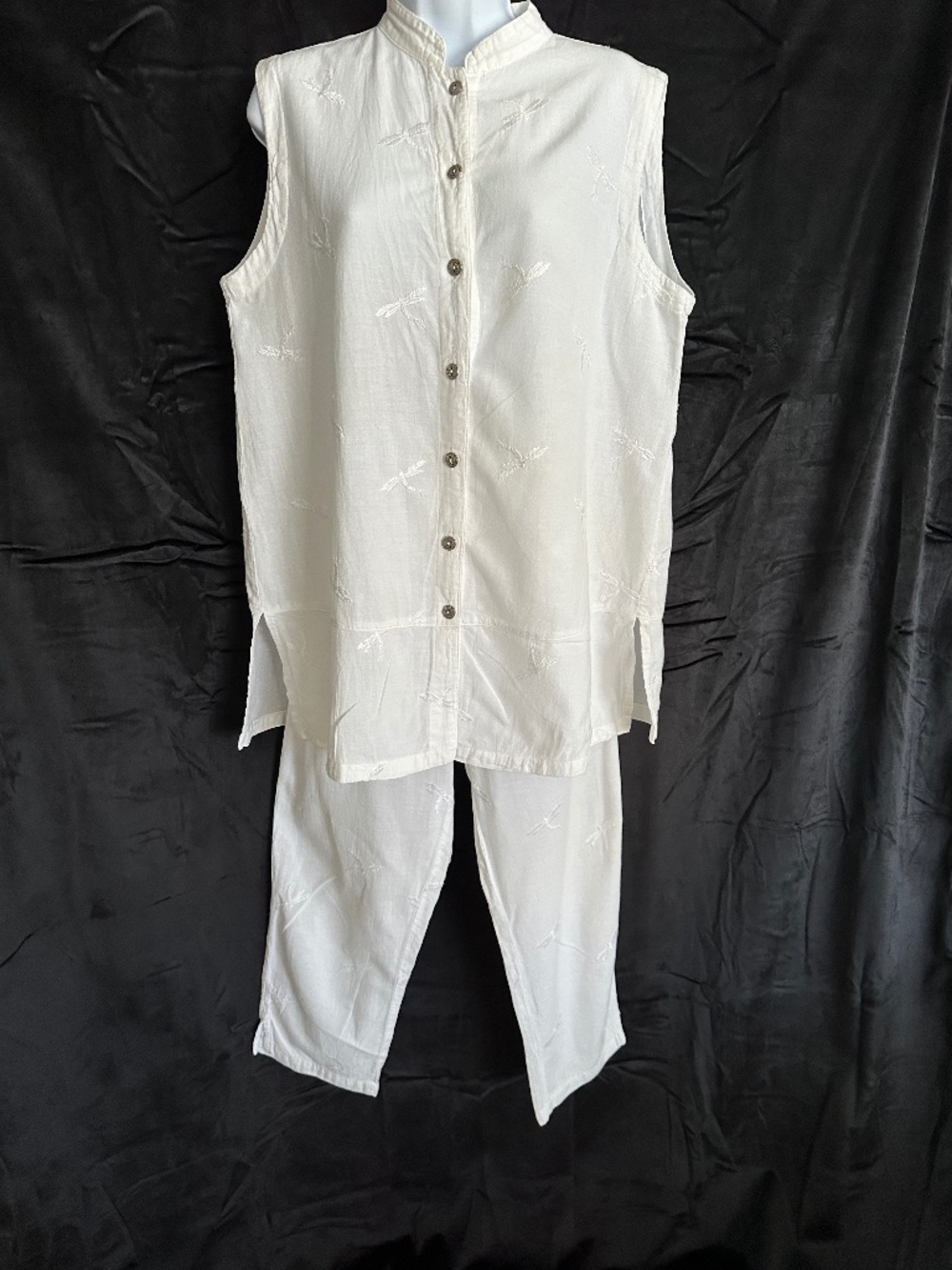 Color me Cotton vintage 2 piece capri pant & top set, size L